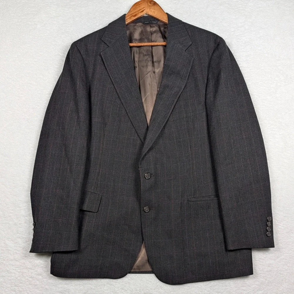 Vintage Polo University Club Ralph Lauren Blazer Mens 42R Glen Plaid Wool USA